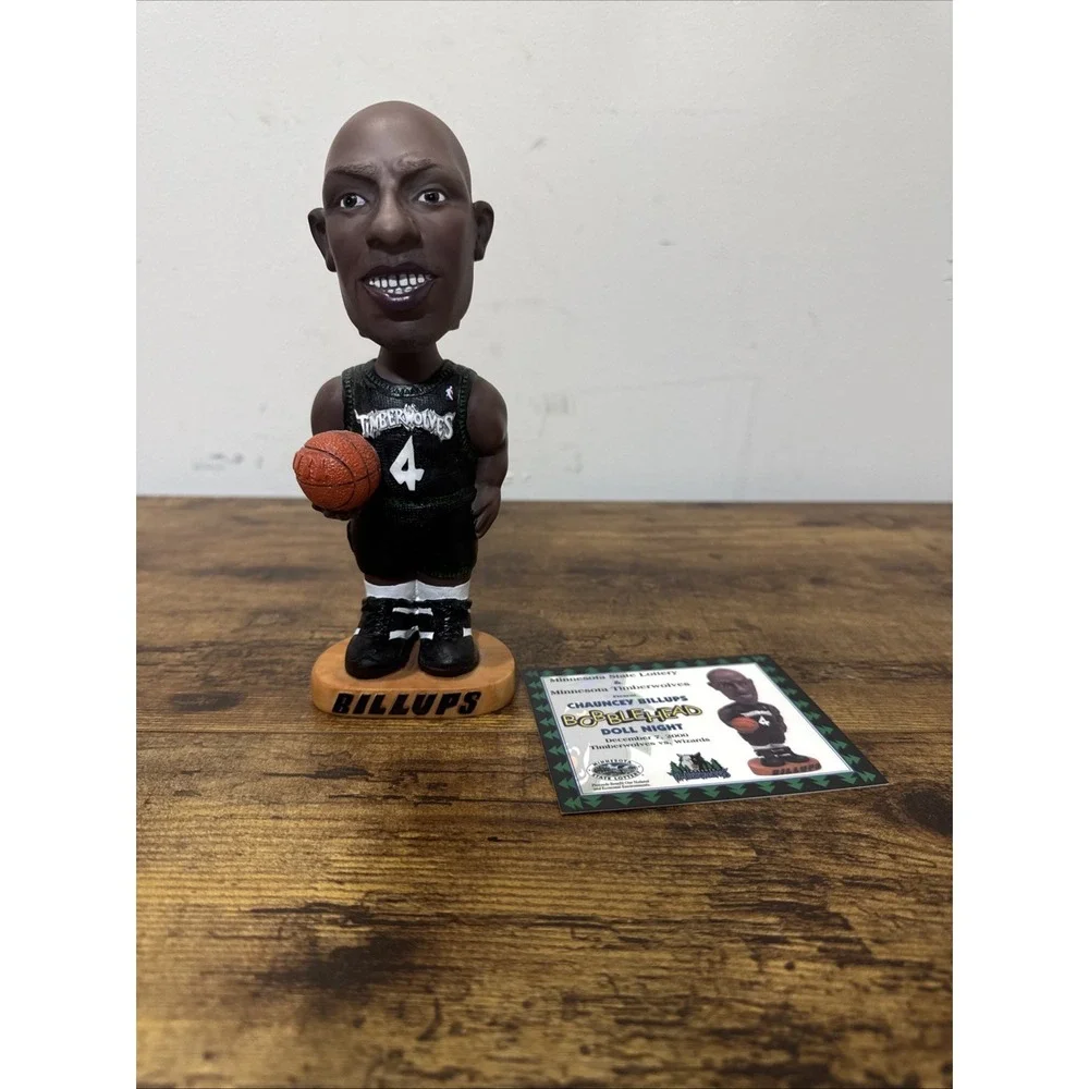 Billups Timberwolves #4 NBA Basketball Bobblehead Black Jersey Figure